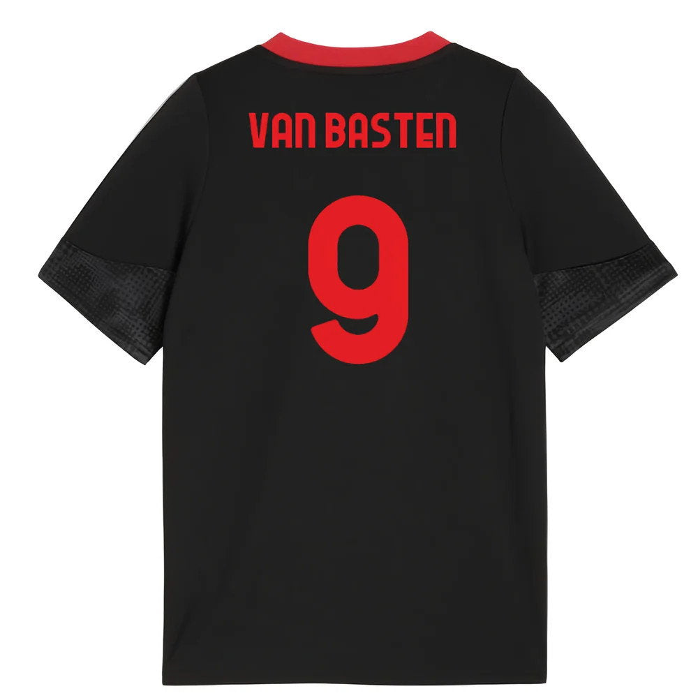 2025-2026 AC Milan Training Jersey (Black) - Kids (Van Basten 9)_0