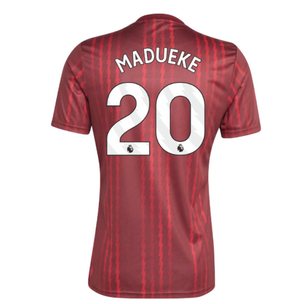 2025-2026 Arsenal Pre-Match Warm Up Shirt (Burgundy) (Madueke 20)_0