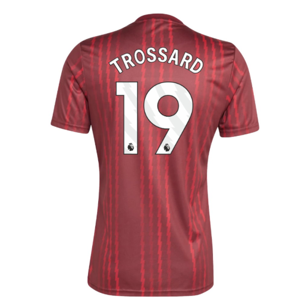2025-2026 Arsenal Pre-Match Warm Up Shirt (Burgundy) (Trossard 19)_0