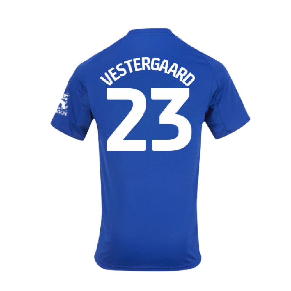 2025-2026 Leicester City Home Shirt - Kids (Vestergaard 23)_0