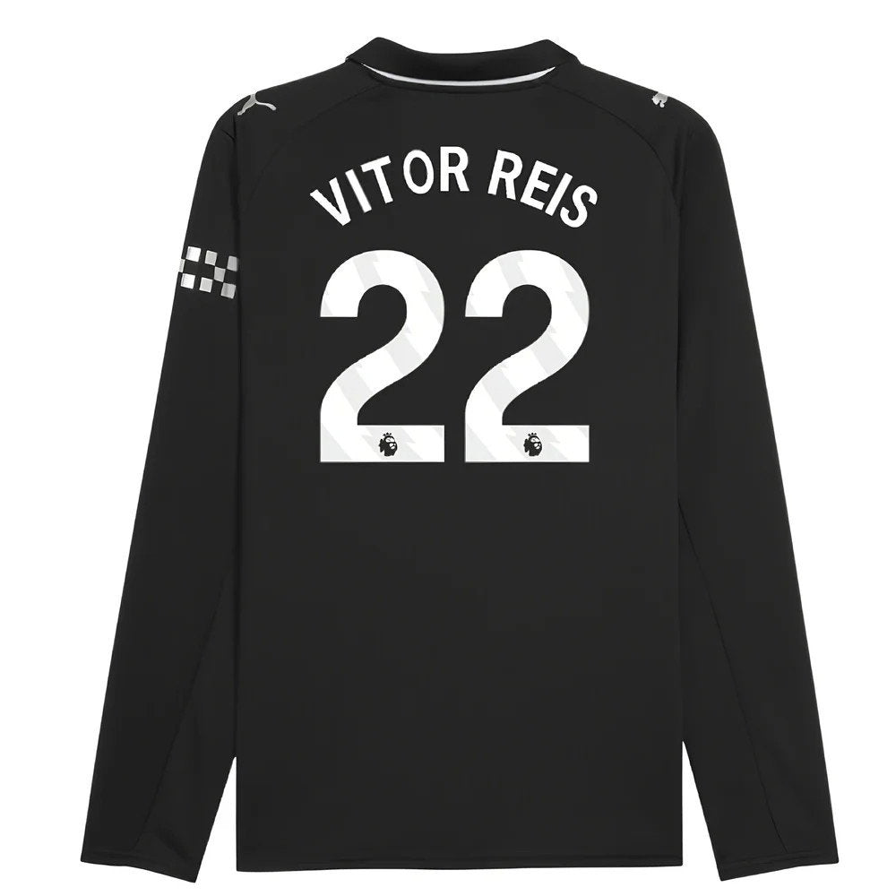 2025-2026 Man City Long Sleeve Away Shirt (Vitor Reis 22)_0