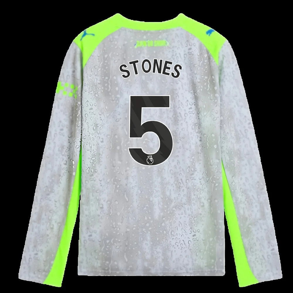 2025-2026 Man City Long Sleeve Third Shirt (Kids) (Stones 5)_0