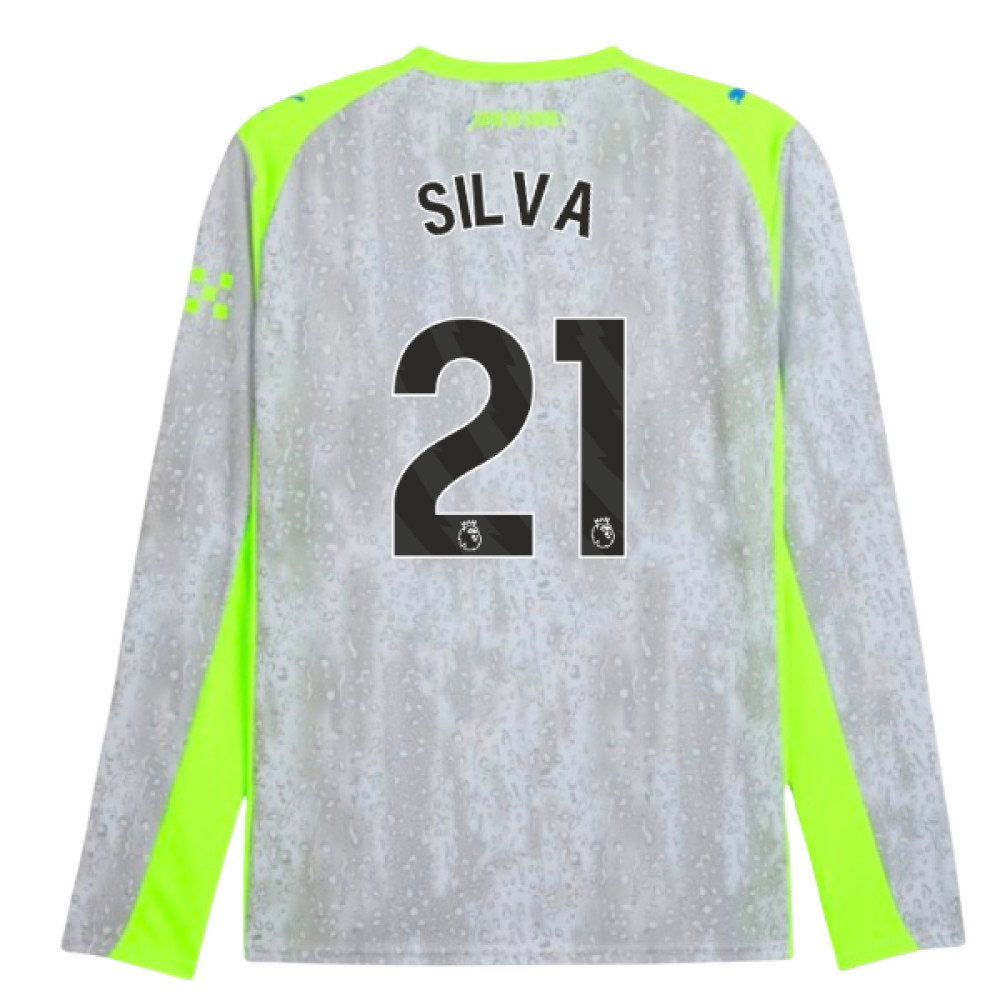 2025-2026 Man City Long Sleeve Third Shirt (Silva 21)_0