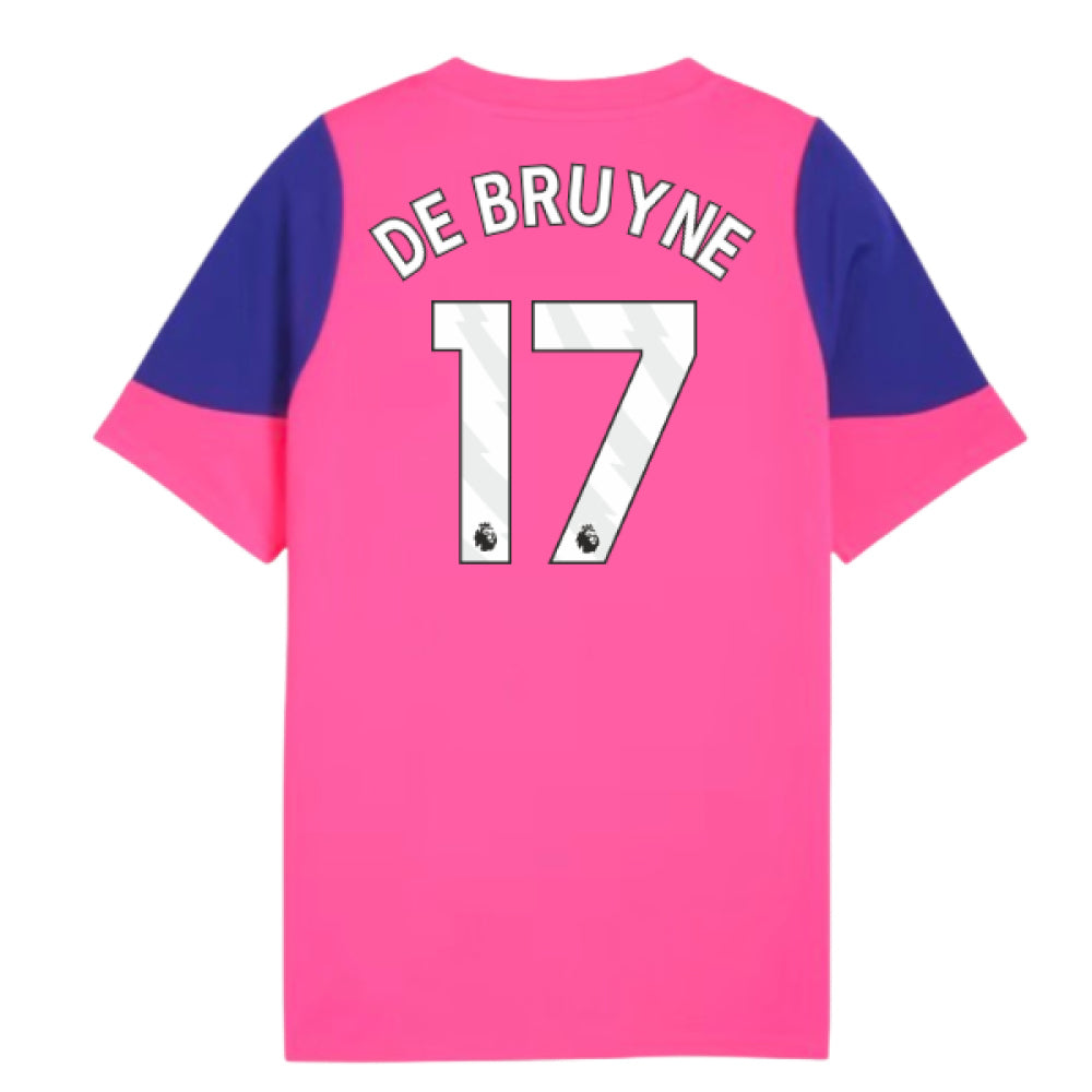 2025-2026 Man City Training Jersey (Fluro Pink) - Kids (De Bruyne 17)_0
