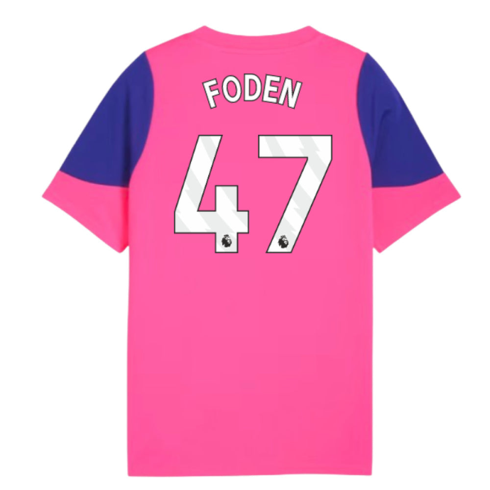 2025-2026 Man City Training Jersey (Fluro Pink) - Kids (Foden 47)_0