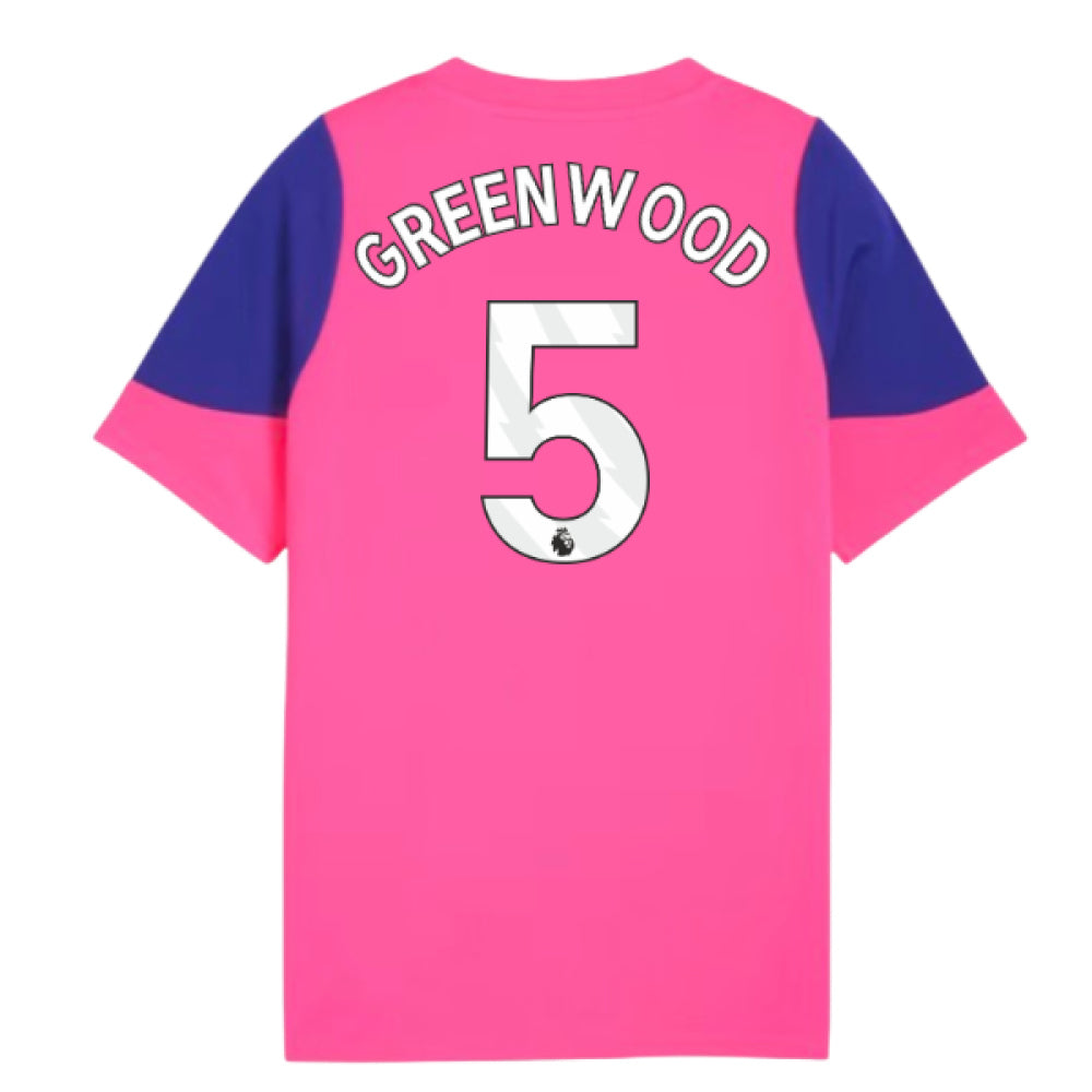 2025-2026 Man City Training Jersey (Fluro Pink) - Kids (Greenwood 5)_0