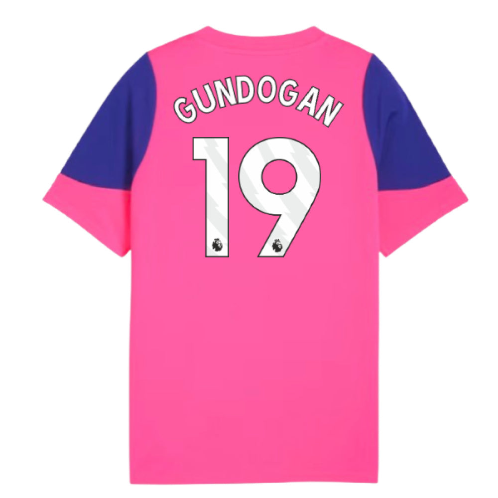 2025-2026 Man City Training Jersey (Fluro Pink) - Kids (Gundogan 19)_0