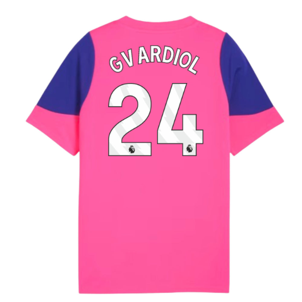 2025-2026 Man City Training Jersey (Fluro Pink) - Kids (Gvardiol 24)_0