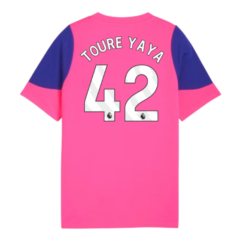2025-2026 Man City Training Jersey (Fluro Pink) - Kids (Toure Yaya 42)_0