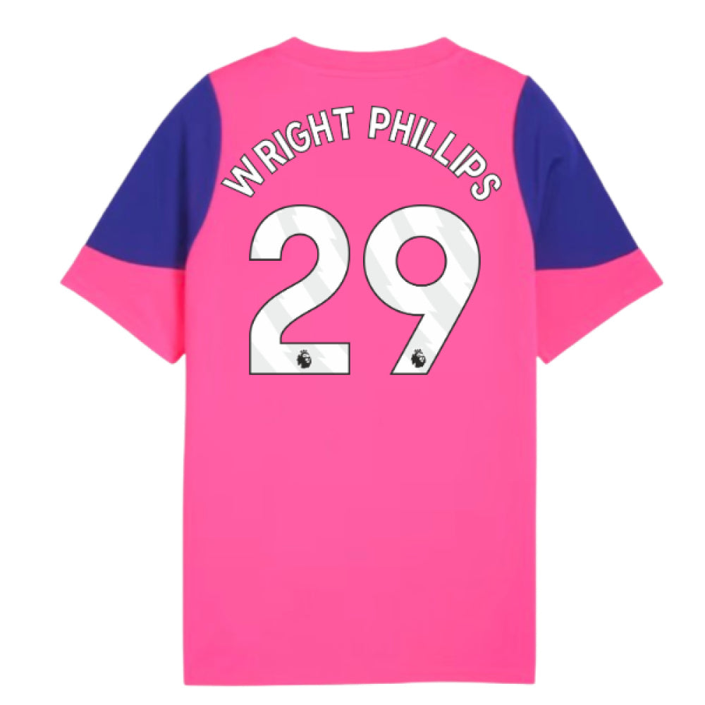 2025-2026 Man City Training Jersey (Fluro Pink) - Kids (Wright Phillips 29)_0