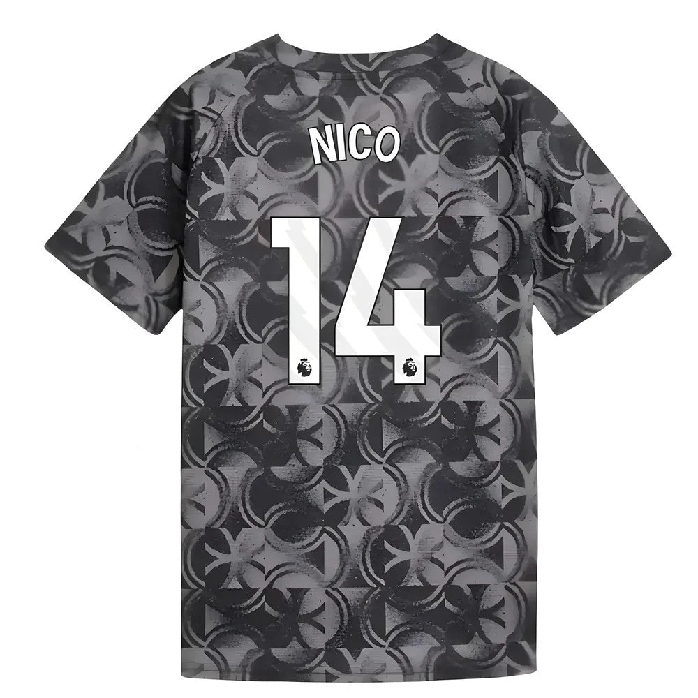 2025-2026 Man City Warm Up Jersey (Black) - Kids (Nico 14)_0
