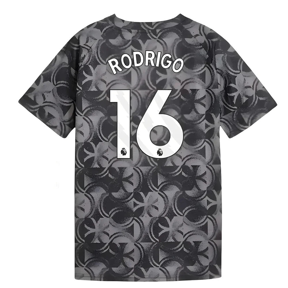 2025-2026 Man City Warm Up Jersey (Black) - Kids (Rodrigo 16)_0