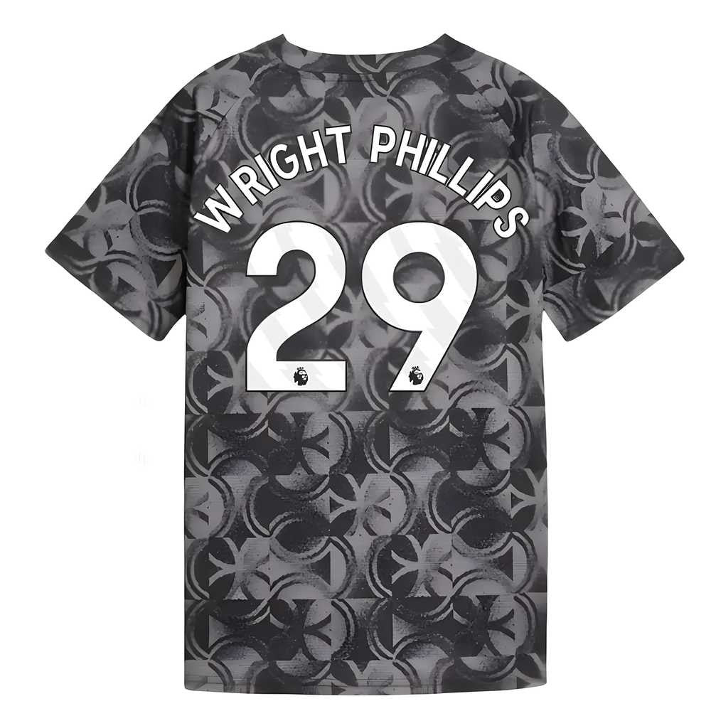 2025-2026 Man City Warm Up Jersey (Black) - Kids (Wright Phillips 29)_0
