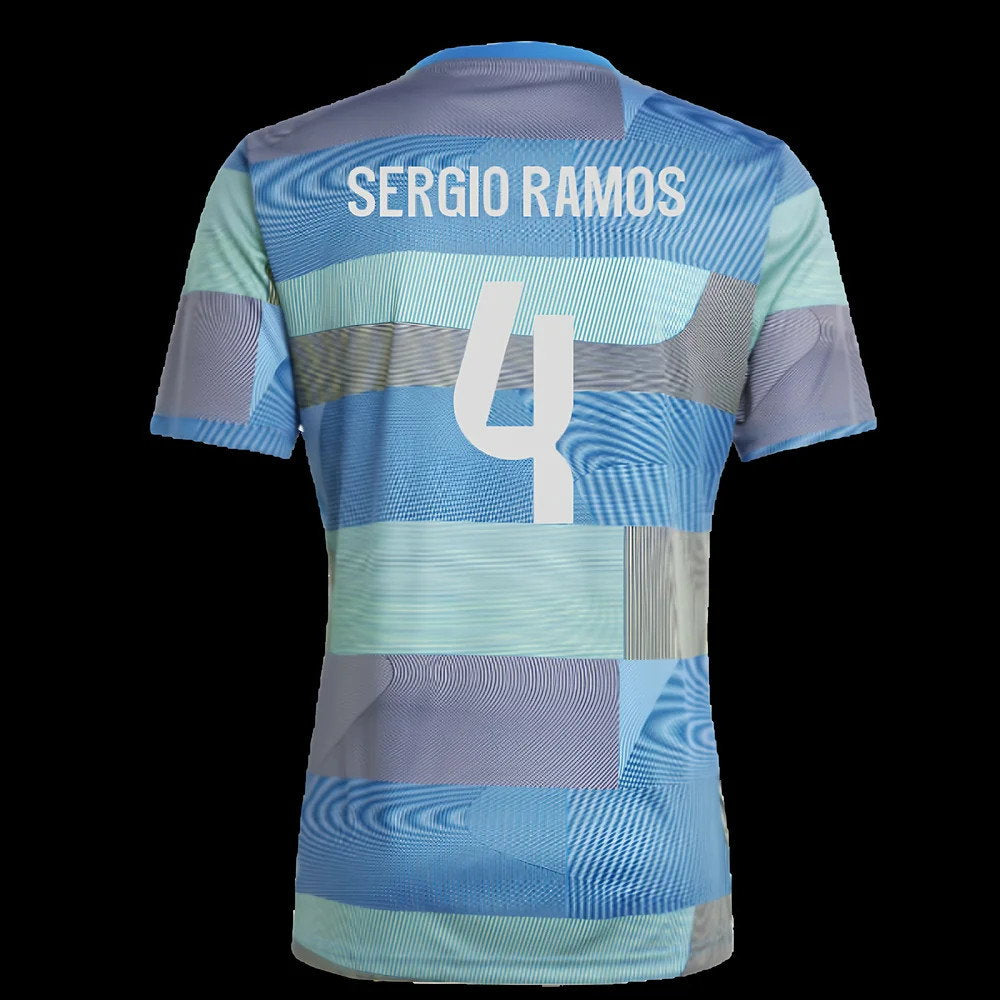 2025-2026 Real Madrid Pre-Match Shirt (Blue) (Sergio Ramos 4)_2