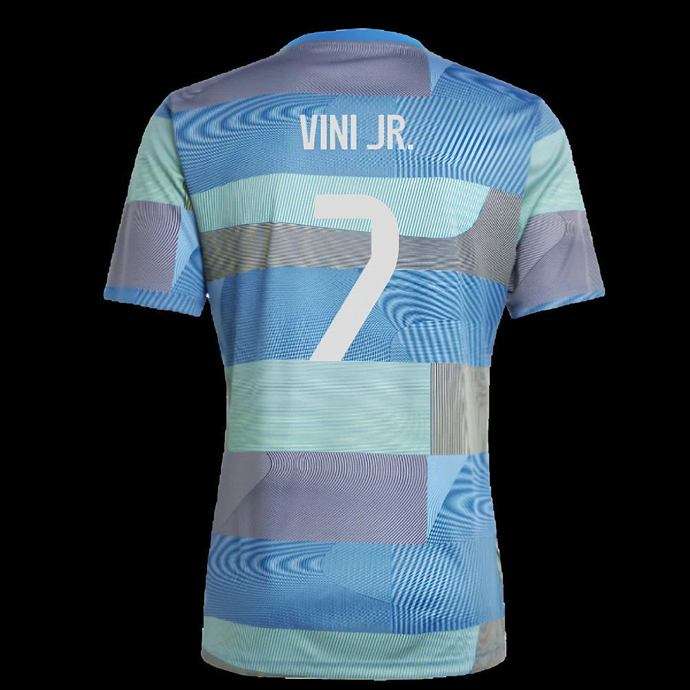 2025-2026 Real Madrid Pre-Match Shirt (Blue) (Vini Jr. 7)_2