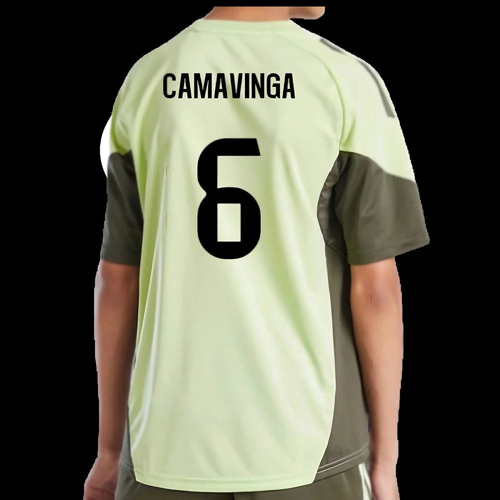 2025-2026 Real Madrid Training Jersey (Almost Lime) - Kids (Camavinga 6)_2