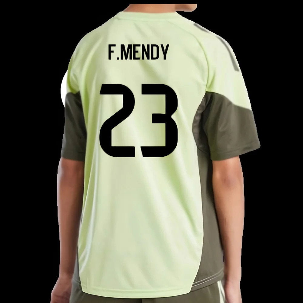 2025-2026 Real Madrid Training Jersey (Almost Lime) - Kids (F.Mendy 23)_2