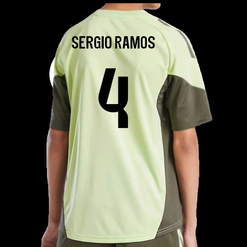 2025-2026 Real Madrid Training Jersey (Almost Lime) - Kids (Sergio Ramos 4)_2