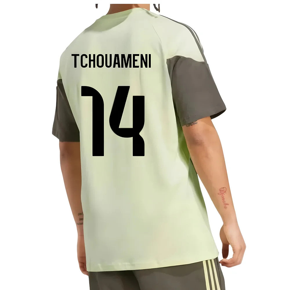2025-2026 Real Madrid Training Tee (Almost Lime) (Tchouameni 14)_2