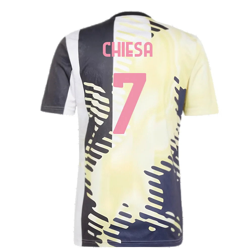 2025 Juventus Pre-Match Shirt (Yellow) (Chiesa 7)_2