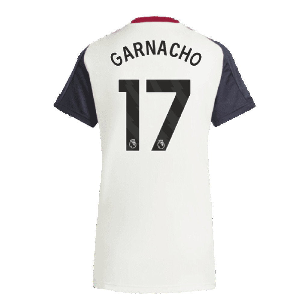 2025 Man Utd Training Jersey (Off White) - Womens (Garnacho 17)_2