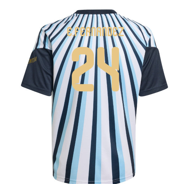 2026-2027 Argentina Home Pre-Match Shirt (White) - Kids (E.Fernandez 24)_0