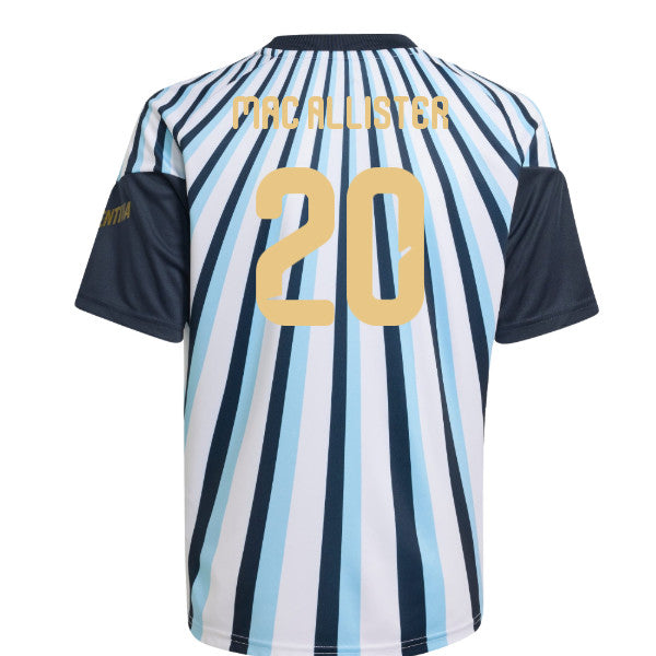 2026-2027 Argentina Home Pre-Match Shirt (White) - Kids (Mac Allister 20)_0