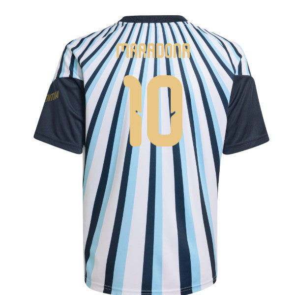 2026-2027 Argentina Home Pre-Match Shirt (White) - Kids (Maradona 10)_0