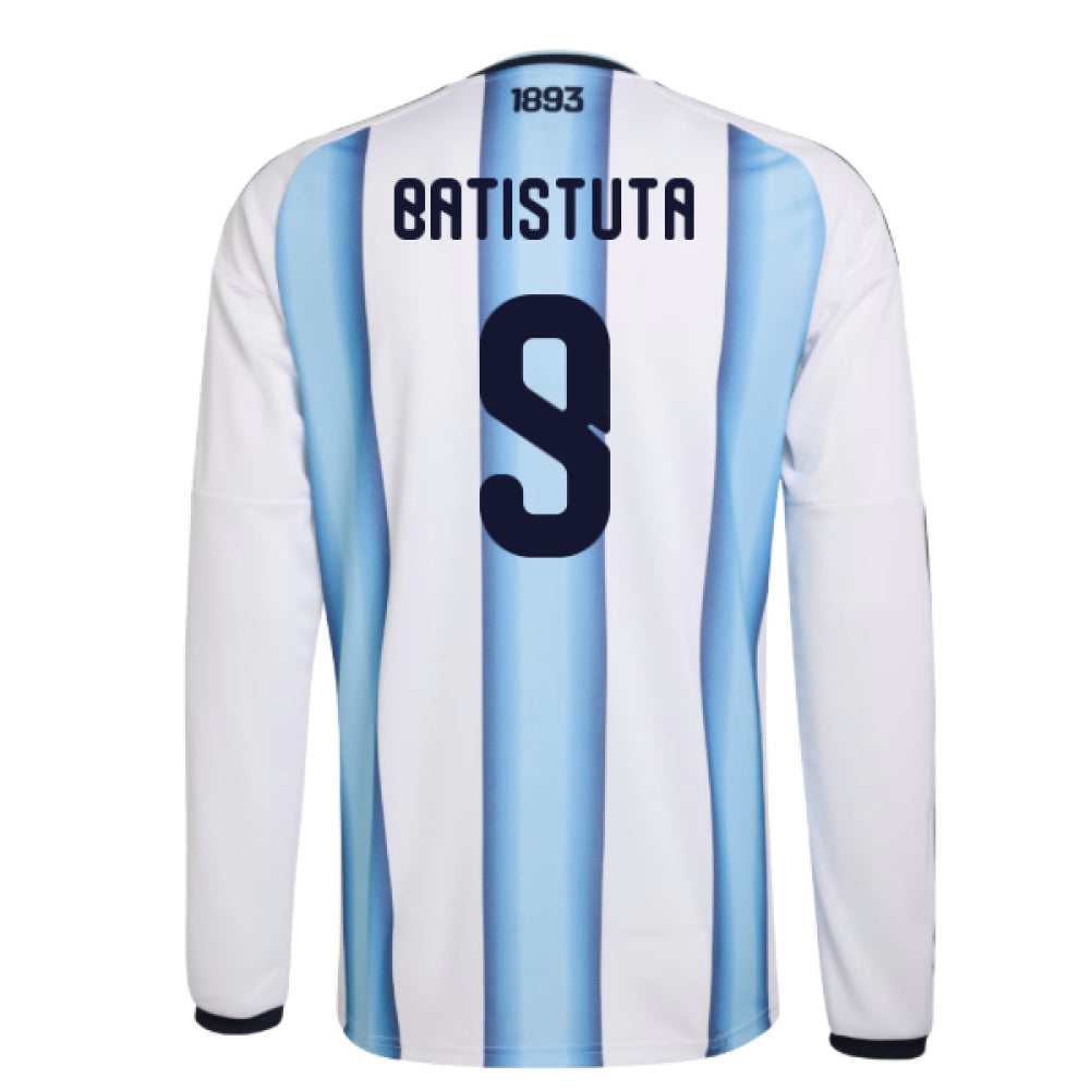 2026-2027 Argentina Long Sleeve Home Shirt (Batistuta 9)_0