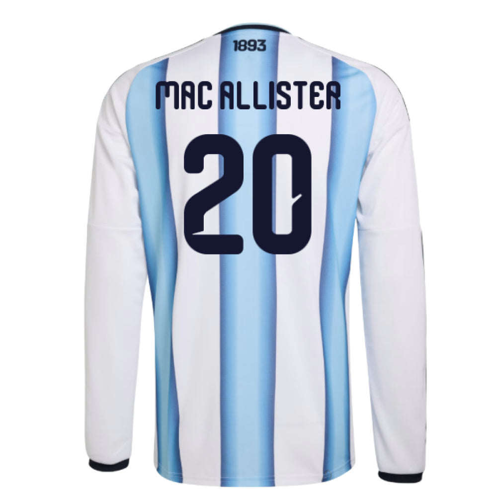 2026-2027 Argentina Long Sleeve Home Shirt (Mac Allister 20)_0