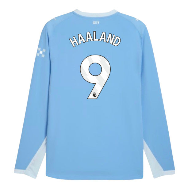 2026-2027 Man City Authentic Long Sleeve Home Shirt (Haaland 9)_0