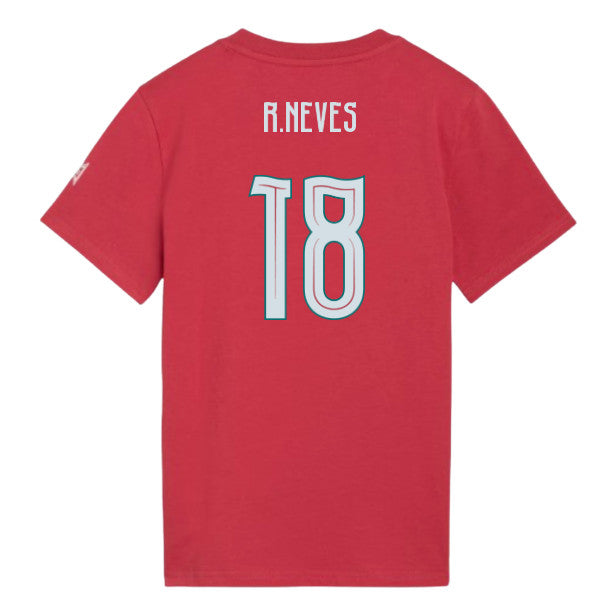 2026-2027 Portugal FtblCulture Tee (Red) - Kids (R.Neves 18)_0