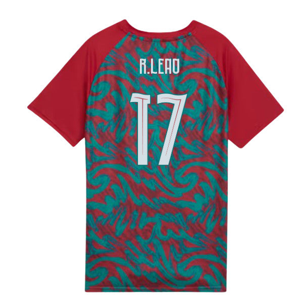 2026-2027 Portugal Warm Up Jersey (Red) - Kids (R.Leao 17)_0