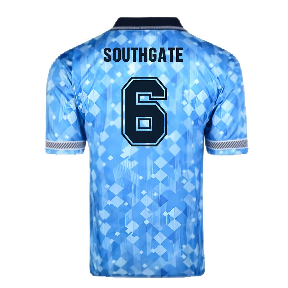 Score Draw England 1990 Third World Cup Finals Retro Football Shirt (Southgate 6)_2