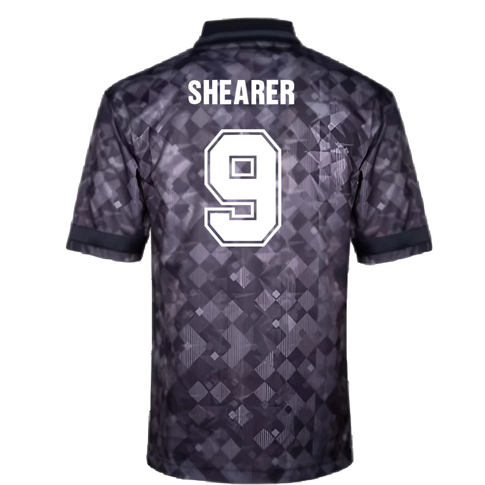 England 1990 Black Out Retro Football Shirt (Shearer 9)_2