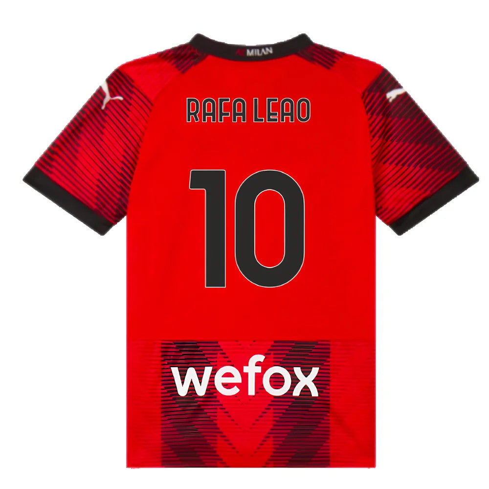 2023-2024 AC Milan Home Shirt (Kids) (Rafa Leao 10)_2
