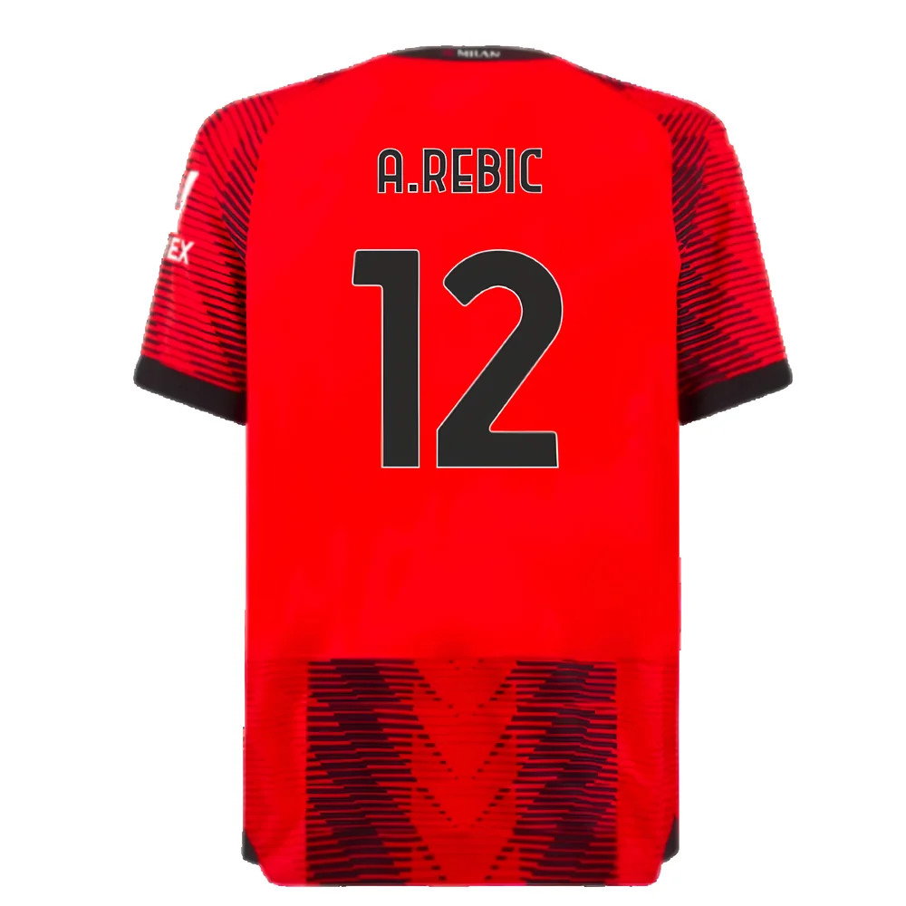 2023-2024 AC Milan Home Authentic Shirt (A.Rebic 12)_2