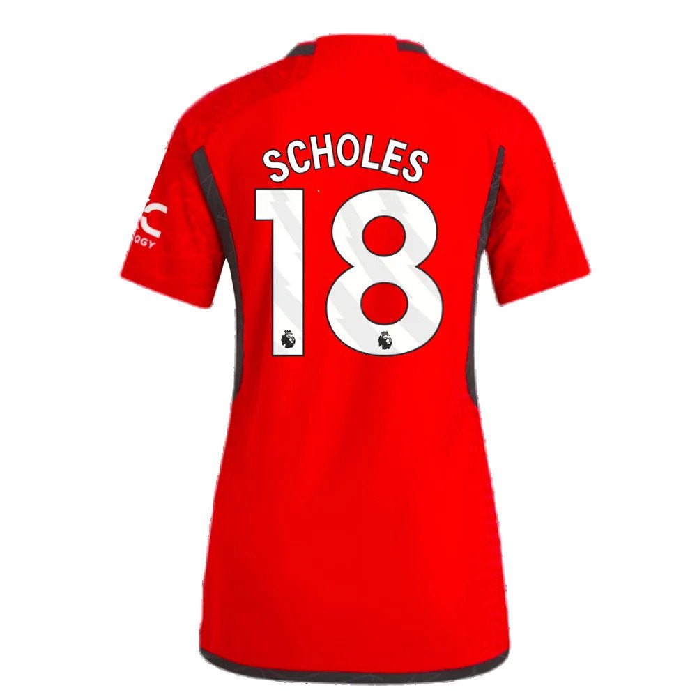 2023-2024 Man Utd Authentic Home Shirt (Ladies) (Scholes 18)_2