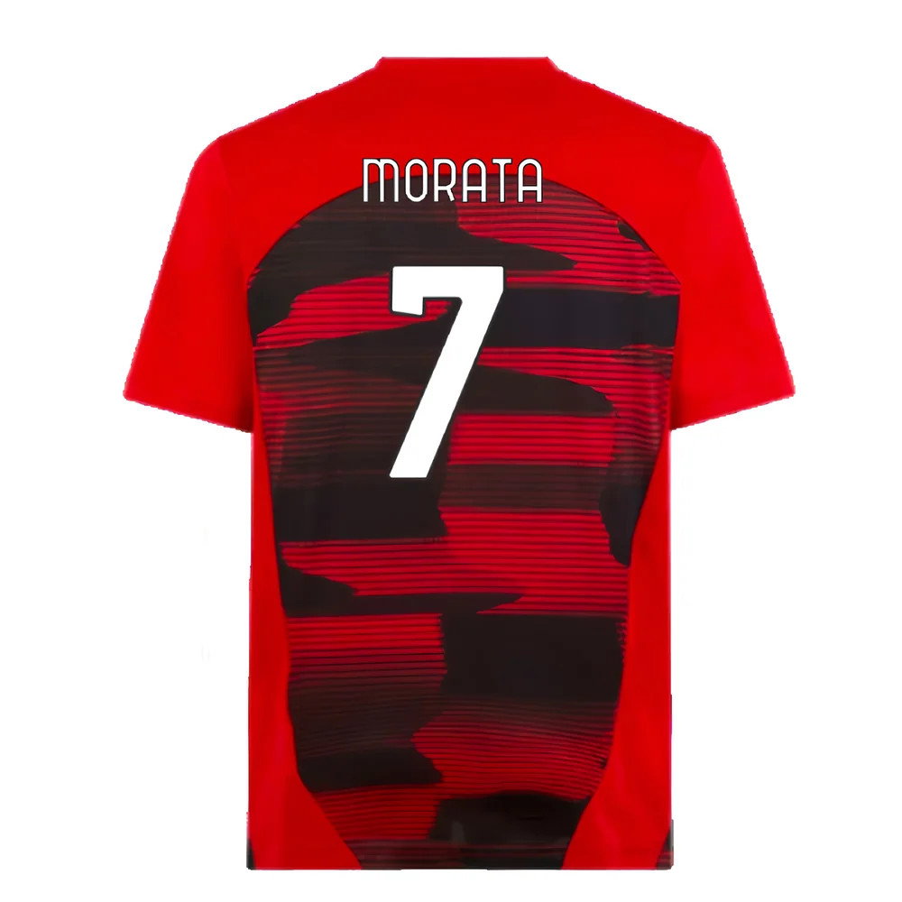 2024-2025 AC Milan Prematch SS Shirt (Red) (Morata 7)_2