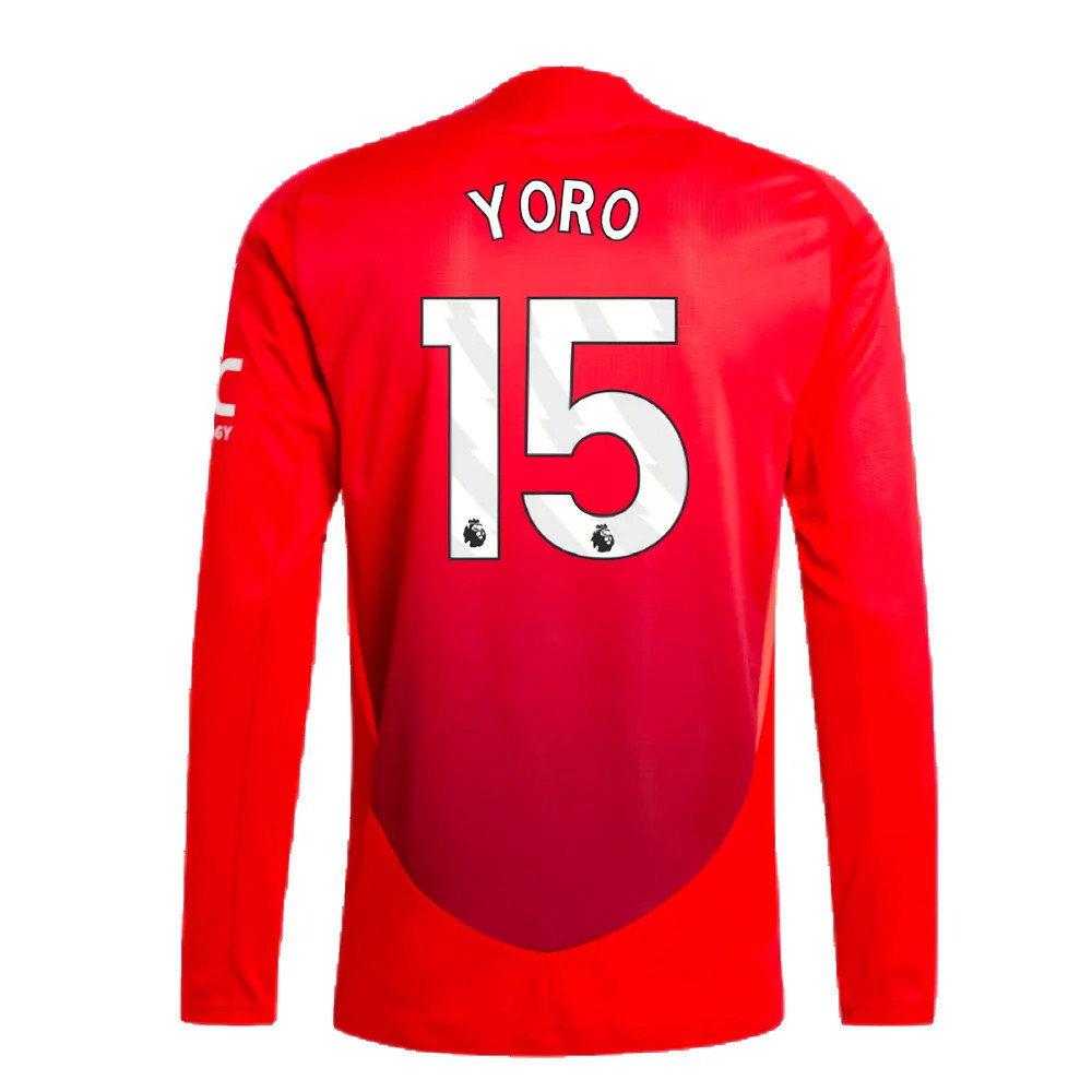 2024-2025 Man Utd Authentic Long Sleeve Home Shirt (Yoro 15)_2