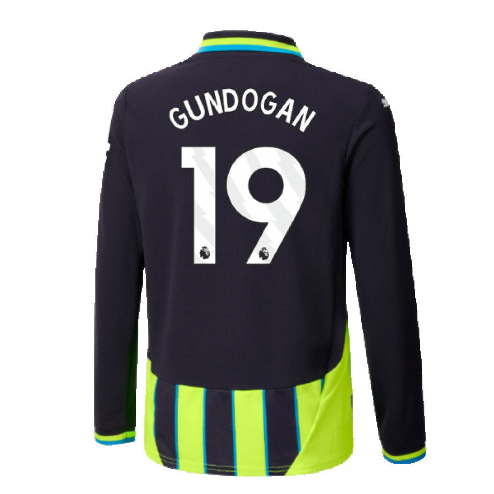 2024-2025 Man City Away Long Sleeve Shirt (Kids) (Gundogan 19)_2