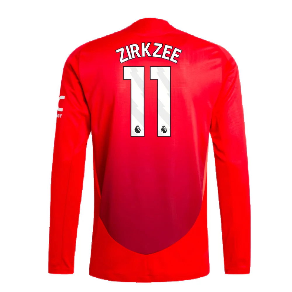 2024-2025 Man Utd Authentic Long Sleeve Home Shirt (Zirkzee 11)_2