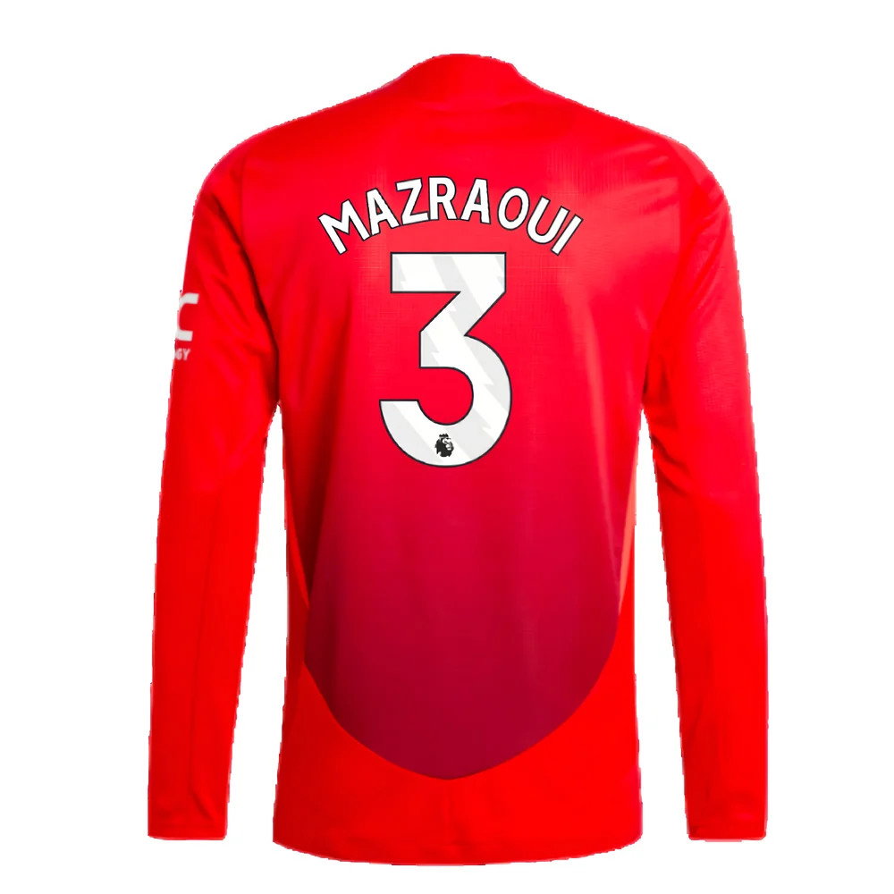 2024-2025 Man Utd Authentic Long Sleeve Home Shirt (Mazraoui 3)_2