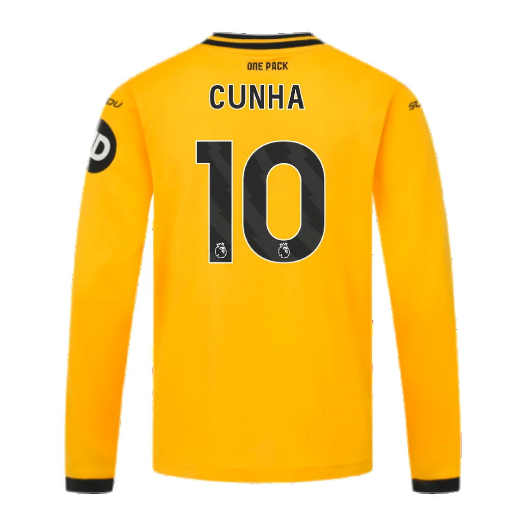 2024-2025 Wolves Long Sleeve Home Shirt (Kids) (Cunha 10)_2