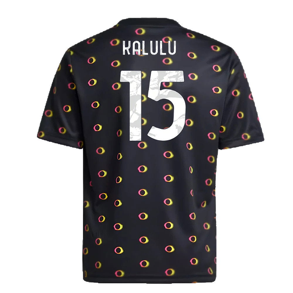 2024-2025 Juventus Pre-Match Shirt (Black) - Kids (Kalulu 15)_2