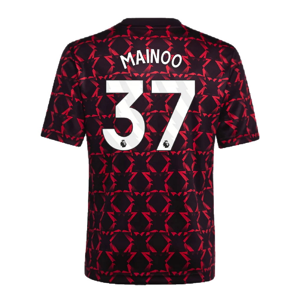 2024-2025 Man Utd Pre-Match Shirt (Black) - Kids (Mainoo 37)_2