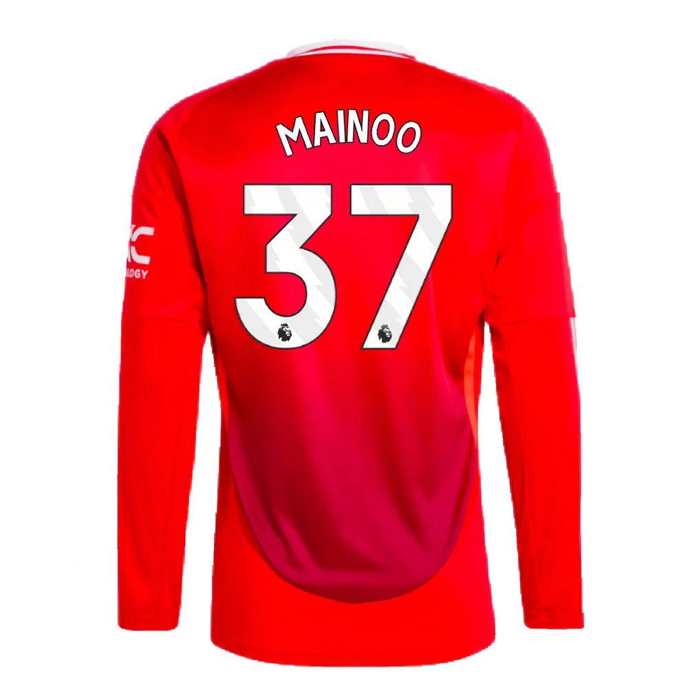 2024-2025 Man Utd Long Sleeve Home Shirt (Mainoo 37)_2