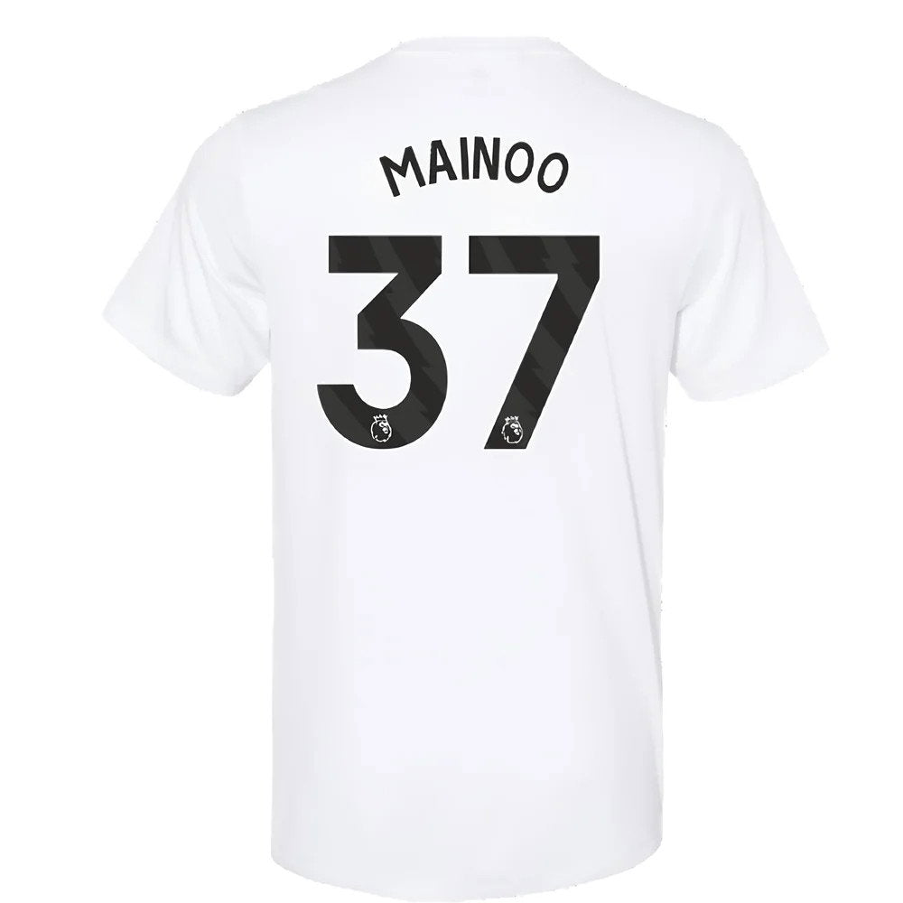 2023-2024 Man Utd Training Tee (White) (Mainoo 37)_2