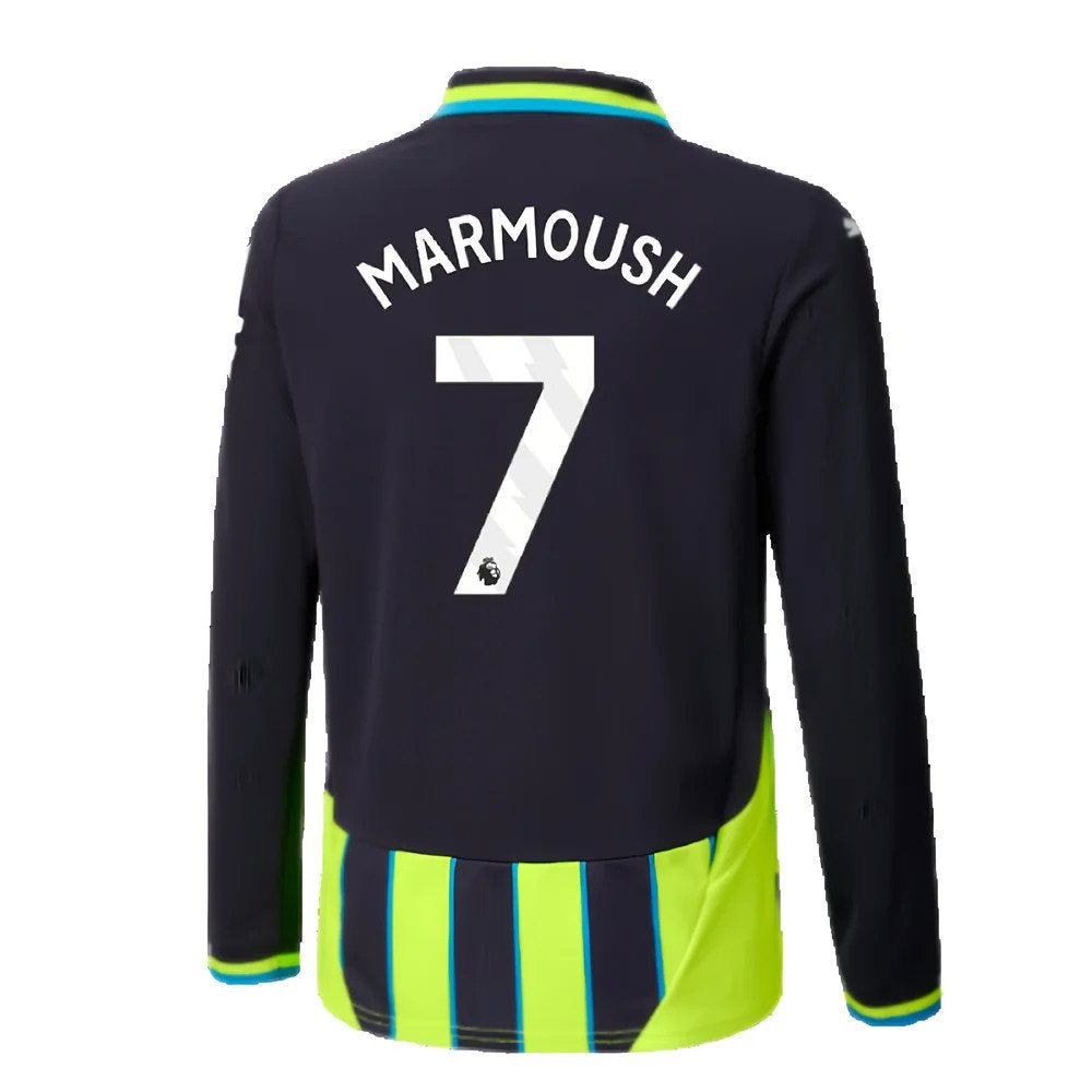 2024-2025 Man City Away Long Sleeve Shirt (Kids) (Marmoush 7)_2