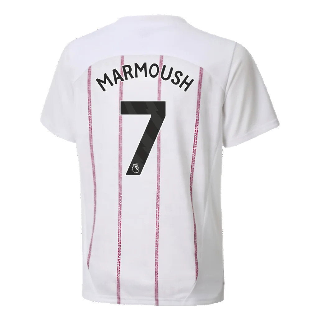 2024-2025 Man City Prematch SS Jersey (White) - Kids (Marmoush 7)_2